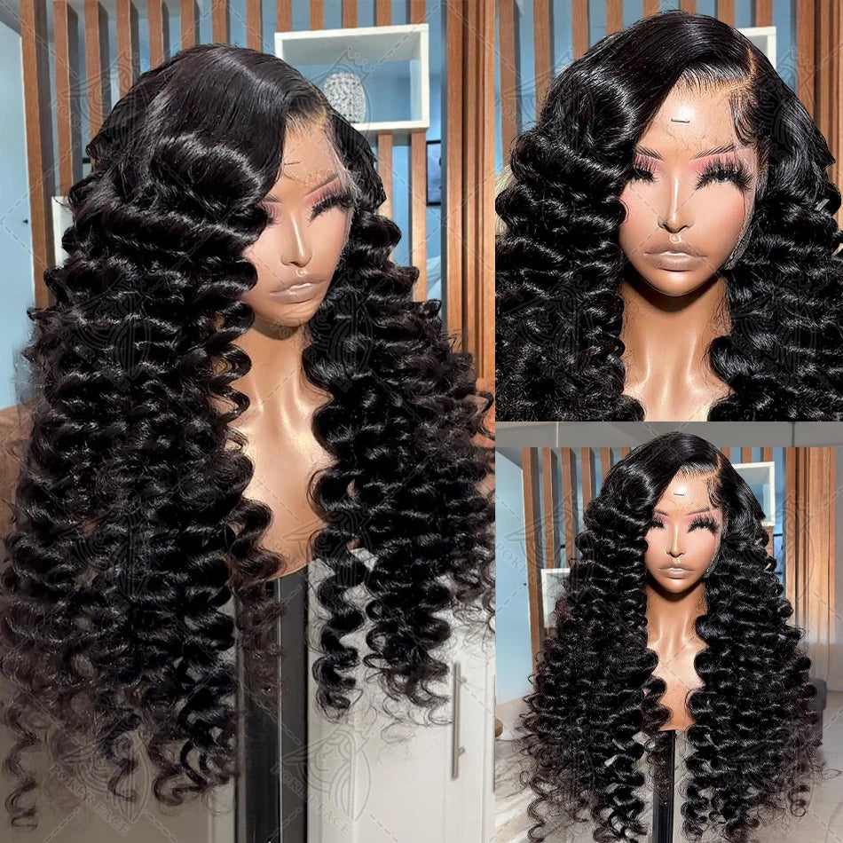 250 Density Loose Deep Wave Human Hair Wig 30 Inch HD 13x6 Lace Frontal Wig 13x4 Water Wave Curly Lace Front Wigs Preplucked