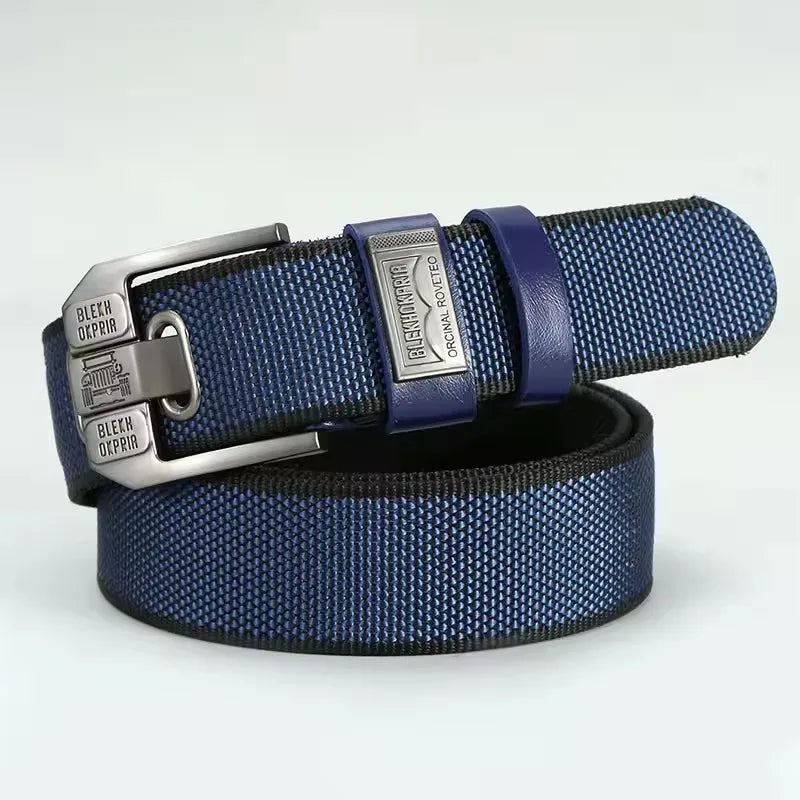 New Fashion Men's Pin Buckle Youth Overalls Canvas Waistband Belt Casual Retro Decorative Belt Fashion High-Quality Webbing Belt