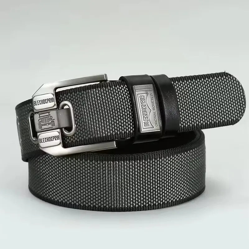 New Fashion Men's Pin Buckle Youth Overalls Canvas Waistband Belt Casual Retro Decorative Belt Fashion High-Quality Webbing Belt