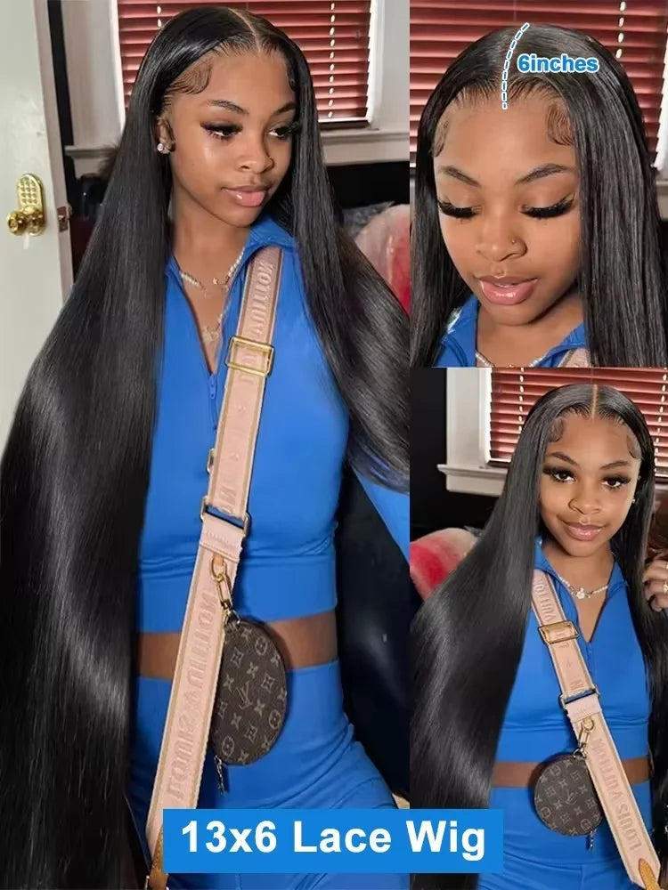 Raw 200% Density 32 34 inch 13x6 HD Lace Front Wigs Indian Human Hair Bone Straight 13x4 Frontal Wigs Women Glueless Closure Wig