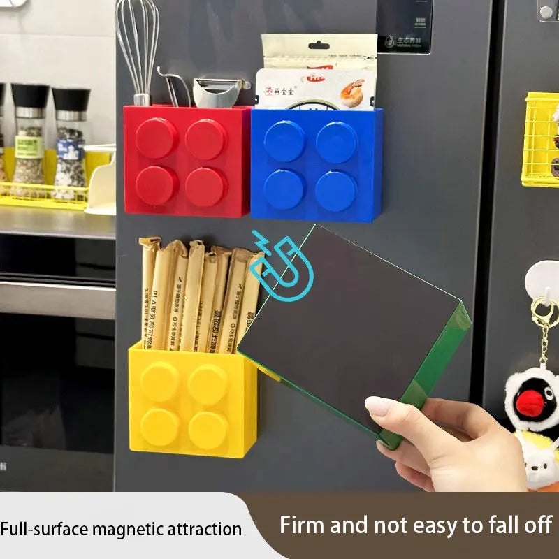Magnetic wall-mounted narrow-edge kitchen straw, cling film storage box, refrigerator side storage rack 2030
