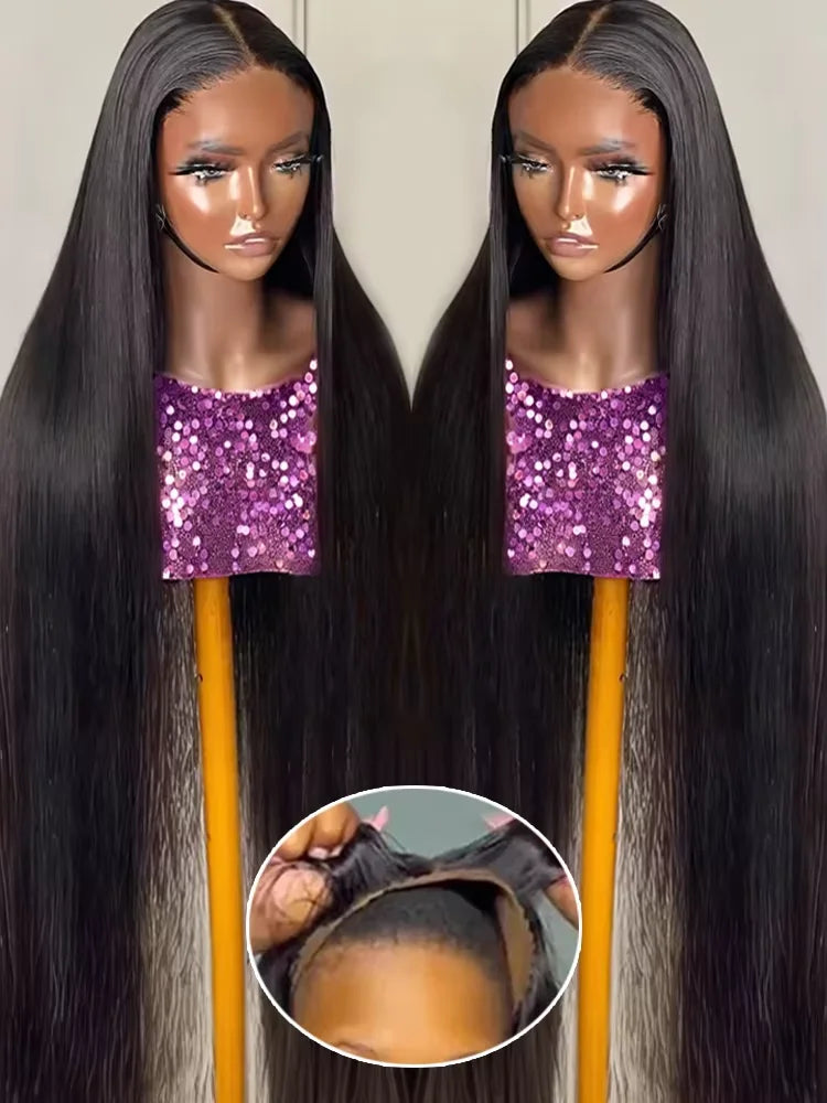 Raw 200% Density 32 34 inch 13x6 HD Lace Front Wigs Indian Human Hair Bone Straight 13x4 Frontal Wigs Women Glueless Closure Wig