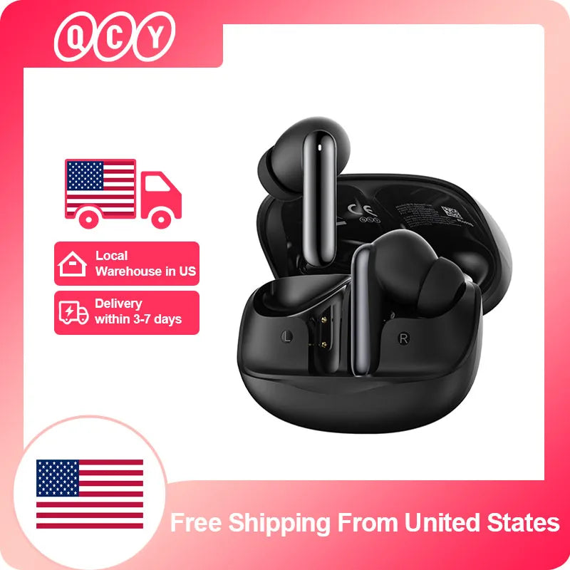 QCY Melobuds N50 ANC Bluetooth 5.4 Wireless Earphones Active Noise Cancellation 6 Mics Clear Call Earbuds Multipoint Connection